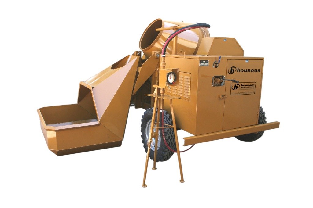 HORMIGONERA DE TAMBOR BASCULANTE Y PALA CARGADORA HC-500H.